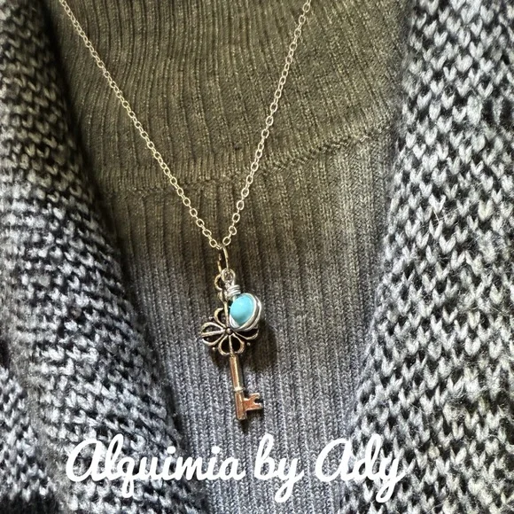 Alquimia by Ady Turquoise and Silver 925 charms necklace